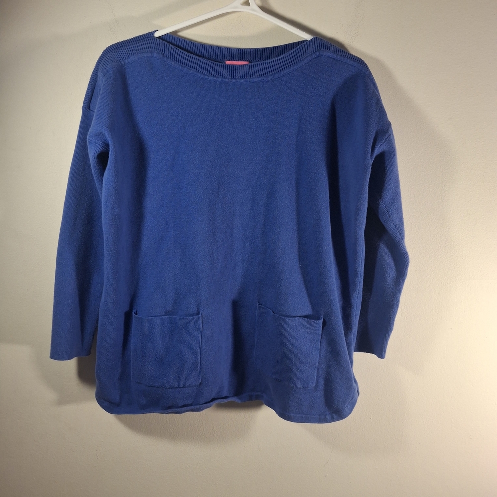 Lilly Pulitzer Women's Royal Blue Long Sleeve Crew Neck Sweater Size 12/14 XL